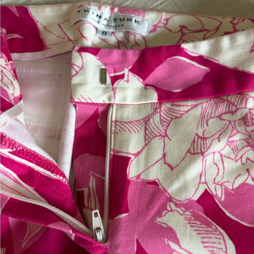 Trina Turk Floral Pink Wide-Leg Pants - Picture 10 of 11